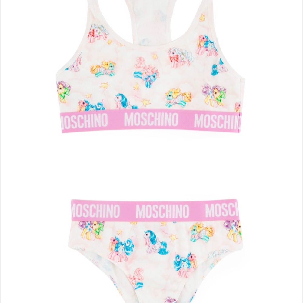 NWT Moschino My Little Pony Bra and Underwear Set